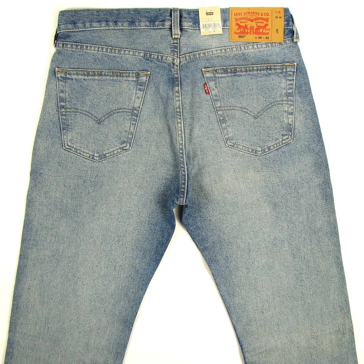 Levis 501 Jeans Original Mens Size 33 LIGHT STONE W/FADE Button - Main Image