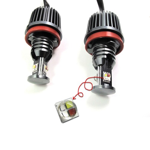 2x LED H8 RGB Angel Eyes Halo Ring Bulbs For BMW E90 E92 E60 328i 335i M3 M5 E70 - Picture 2 of 12