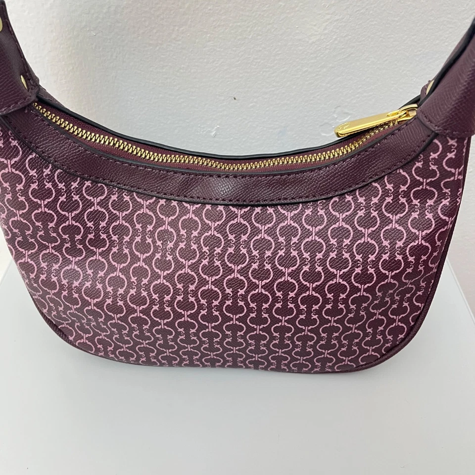 Bolso de Hombro C Wonder June Half Moon Signature (Color Púrpura/Vino) - PEQUEÑO Foto 3 de 4