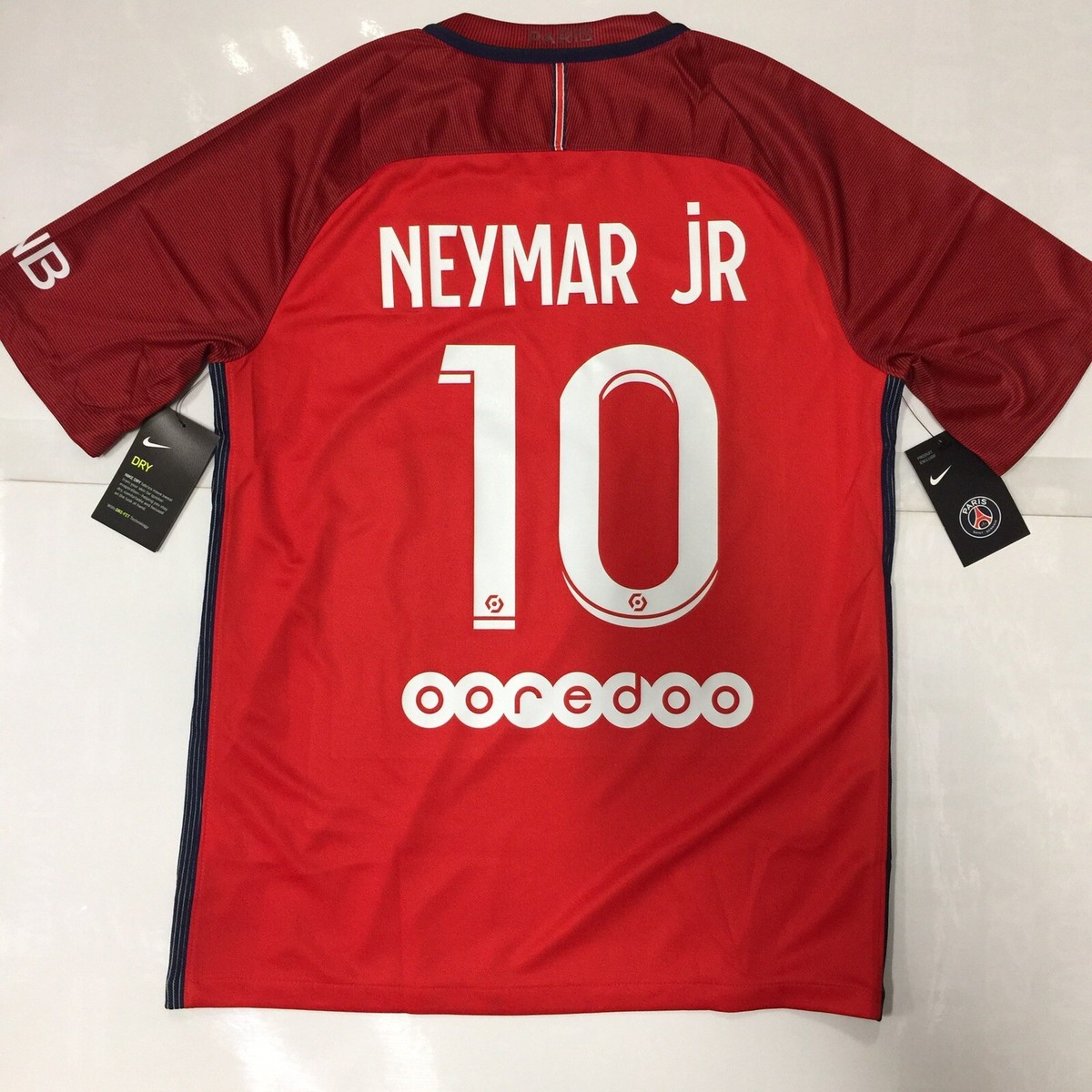 Nike Psg Neymar Jr 10 Red 16-17 Ligue 1 Stadium Version Size M Men