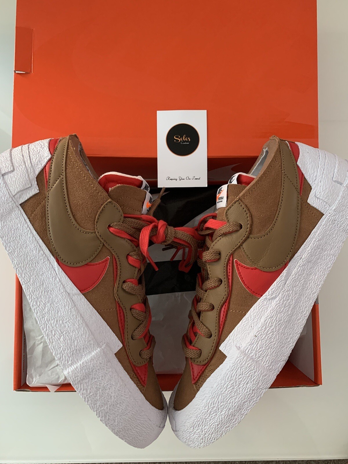 SACAI X NIKE Nike x Sacai Blazer marrone basso britannico taglia UK10 5 EU45 5 US11 5 nuove con scatola £150