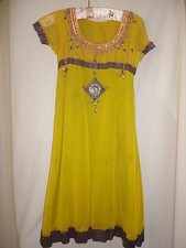 Beaded Dress / Tunic Smaller size shorter sleeves Possibly silk handmade Indian