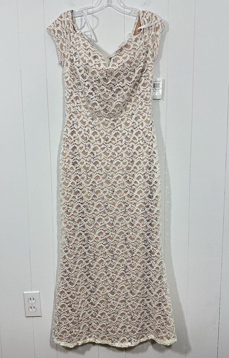 NWOT B Darlin Juniors Beige Sequins Lace Formal Long Dress Sweetheart Size 15/16 NWOT B Darlin Juniors Beige Sequins Lace Formal Long Dress Sweetheart Size 15/16
