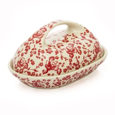 Bunzlauer Keramik Butterdose, für 250g Butter, Rosen, U N I K A T, (M077-GZ32) - Bild 1 von 4