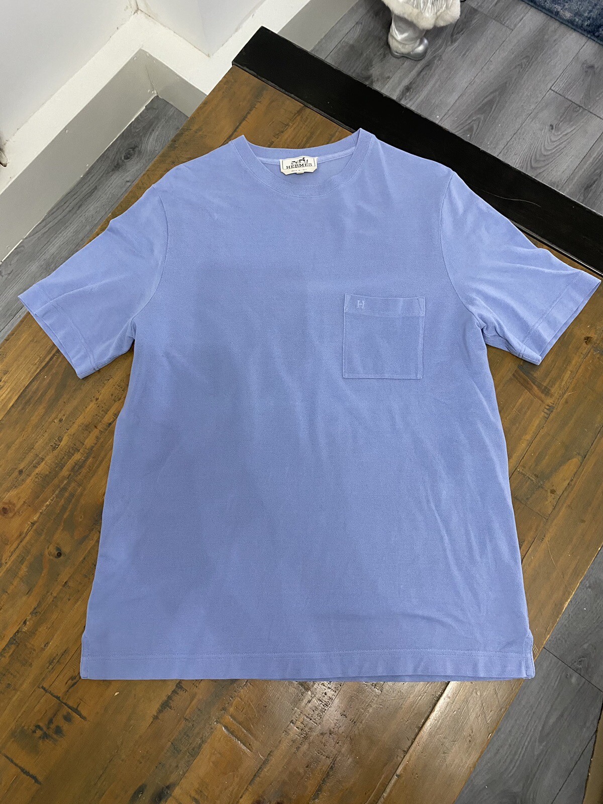 Men’s 100 GENUINE Hermes “H" embroidered Tshirt Size Large eBay