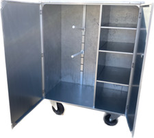 STANDARD TACK LOCKER FOR 2 SADDLES, 7 HOOKS WITH 3 SHELVES - LOCKABLE ON WHEELS