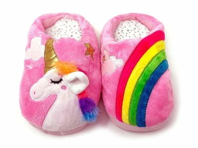girls rainbow slippers