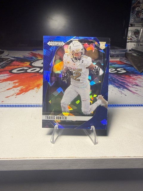 Panini 2025 Prizm Draft Picks Travis Hunter #21 Blue Ice Prizm RC /149 Buffs