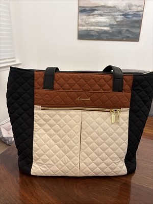 Lovevook diamond Quilted Tricolor Travel/work Tote Bag Water Resistant Used LN