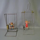 2 Vintage Marx Windup Toy Acrobat Boy on Swing Circus Figure Parts or Repair