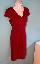 Talbots Vintage Pullover Cranberry Red Dress Size MP Medium Petite Ponte Stretch