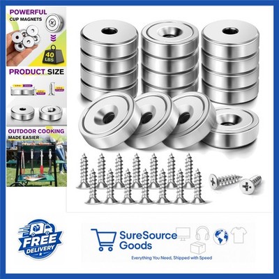 Heavy Duty Neodymium Magnets 6 Pack with Screws for Office and Home Projects