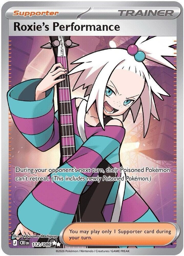 Roxie's Performance 112/086 Ultra Rare Holo NM Pokemon Me04: Chaos Rising