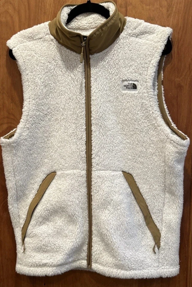 Vintage The North Face Sherpa Hampshire Vest Men's Size Small White And Khaki - Image 2 of 4