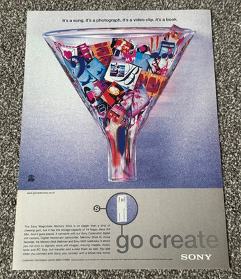 Rare Original from 2000 Magazine ADVERT Picture Sony MagicGate Memory Stick Ad