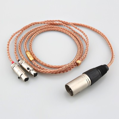 16cores 7NOCC Litz Copper Cable for Audeze LCD2/3/4/X/XC  1.2M 4pin XLR Plug