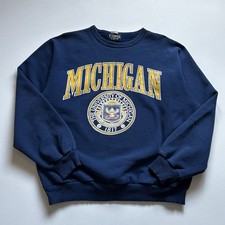 Vintage 90s The University Of Michigan Crewneck Sweatshirt Size XL Made in USA