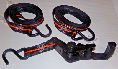 Hampton Ratcheting S-hook Tie-Down Straps 1'' wide x 10 feet long 500 lbs load