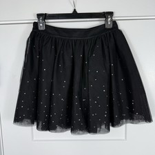 Juicy Couture Black Rhinestone Tulle Mini Skirt Y2K Womens Size 4