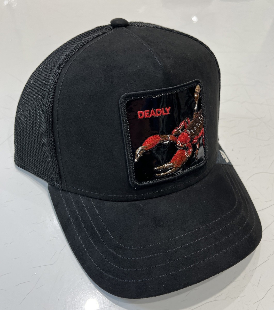 Goorin Bros Black Out Scorpion Suede Black Trucker Hat-NWT-Spring