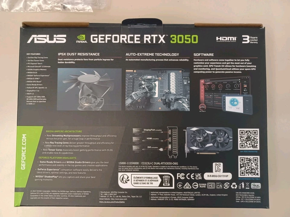 SCHEDA VIDEO ASUS RTX 3050 6 GB DUAL OC (90YV0K60-M0NA00) - Immagine 2 di 3