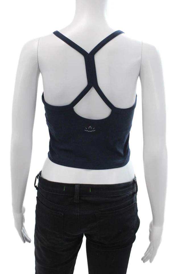 Beyond Yoga Womens Cropped Camisole Dark Blue Polyester Spaghetti Strap Size S - Image 3 of 4