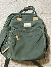 Ruvalino Olive Green Backpack Diaper Bag 18x14x9 Adjustable Straps