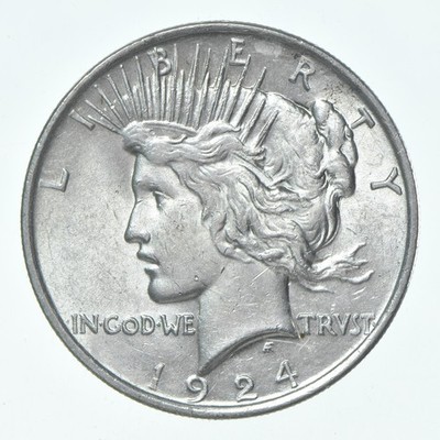 (1) XF 1924 (P) Peace Silver Dollar 90% - Extra Fine - Philadelphia Mint