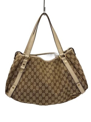 GUCCI 130736 Abbey GG Canvas Beige Tote Bag #PB15855