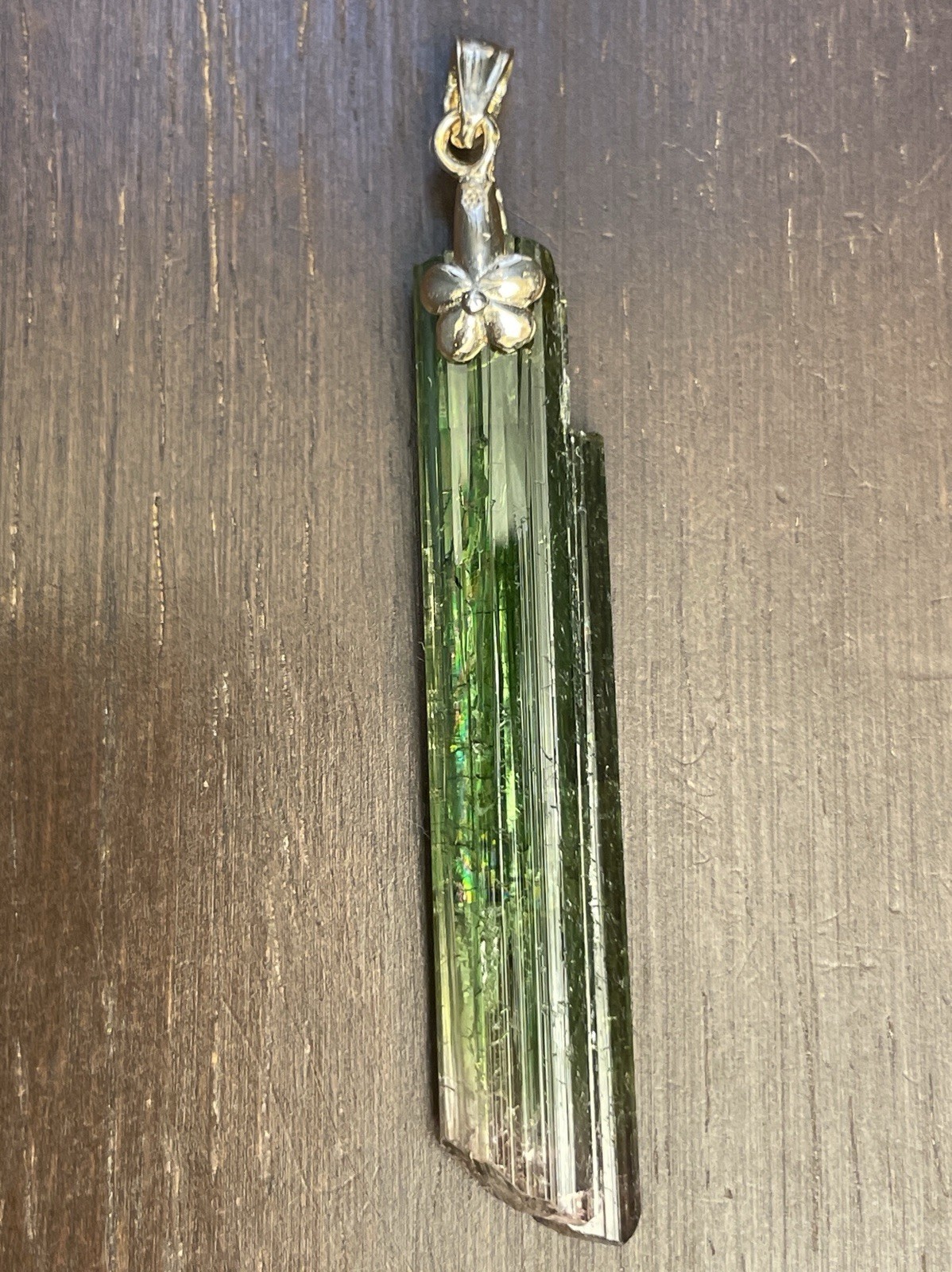 18K Solid Gold Bicolor Watermelon Tourmaline Crys… - image 3