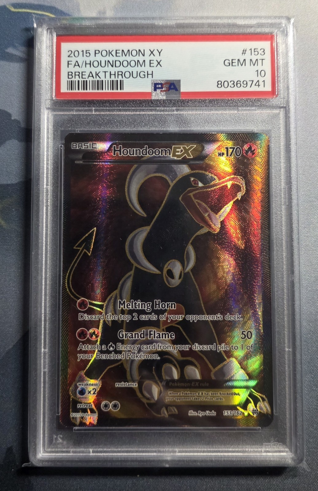 Pokemon Houndoom EX Full Art 153 XY Breakthrough PSA 10 Gem Mint
