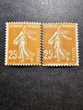FRANCE TIMBRE TYPE SEMEUSE NUANCES COULEURS N°235 NEUF ** MNH 1927