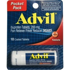 Advil Ibuprofen Tablets 200 mg Pain Reliever Fever Reducer 10 Tablets Each
