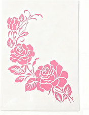 A4 Reusable Flower Stencil for Painting - Bouquet Rose Layering Template, DIY...