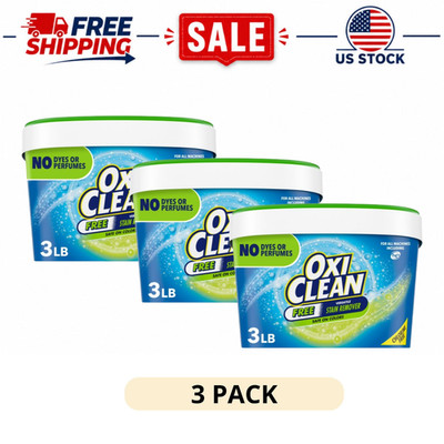 (3 Pack) OxiClean Free Versatile Home & Laundry Stain Remover Powder, 3 lb