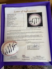 Baseball Signed By President Trump.  With Letter Of Authenticity