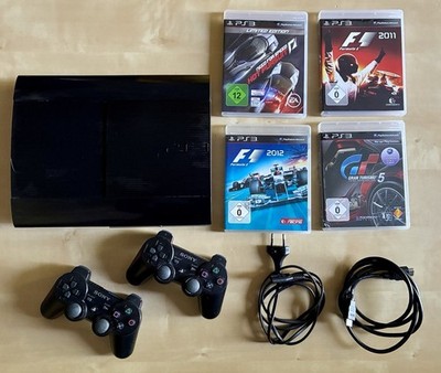 Sony PlayStation 3 PS3 SuperSlim 500 GB 2 Controller 4 Spiele