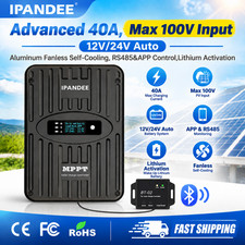 MPPT 40A Solar Charge Controller w/Bluetooth 100V PV Battery 12V/24/36/48V RS485