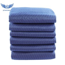 6-Pack Moving Blankets Heavy Duty 72" 80", Padded Furniture Blankets Blue