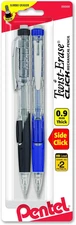 Pentel Twist-Erase CLICK Mechanical Pencil 0.9Mm CLEAR Barrel 2 Pack (PD279TBP