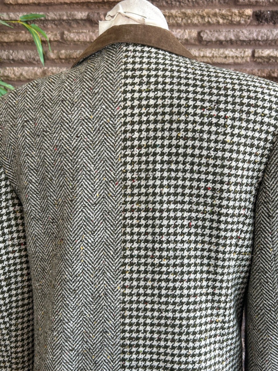 JL Colebrook Vintage Patchwork Herringbone Houndstooth Blazer Size Medium View 6