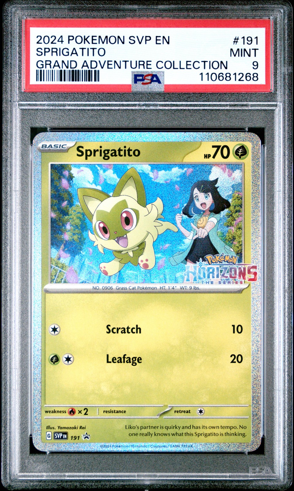 2024 POKEMON SVP EN-SV BLACK STAR PROMO #191 SPRIGATITO PSA 9