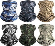 6 Pack Neck Gaiter Face Mask: Breathable Windproof Face Cover Balaclava High Ela