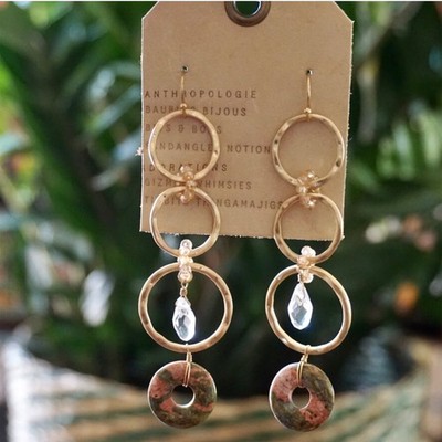 Anthropologie Isolde Dangly Stone Earrings