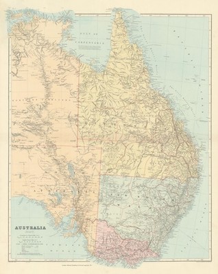 Ostaustralien. New South Wales Victoria Queensland. STANFORD 1904 alte Karte
