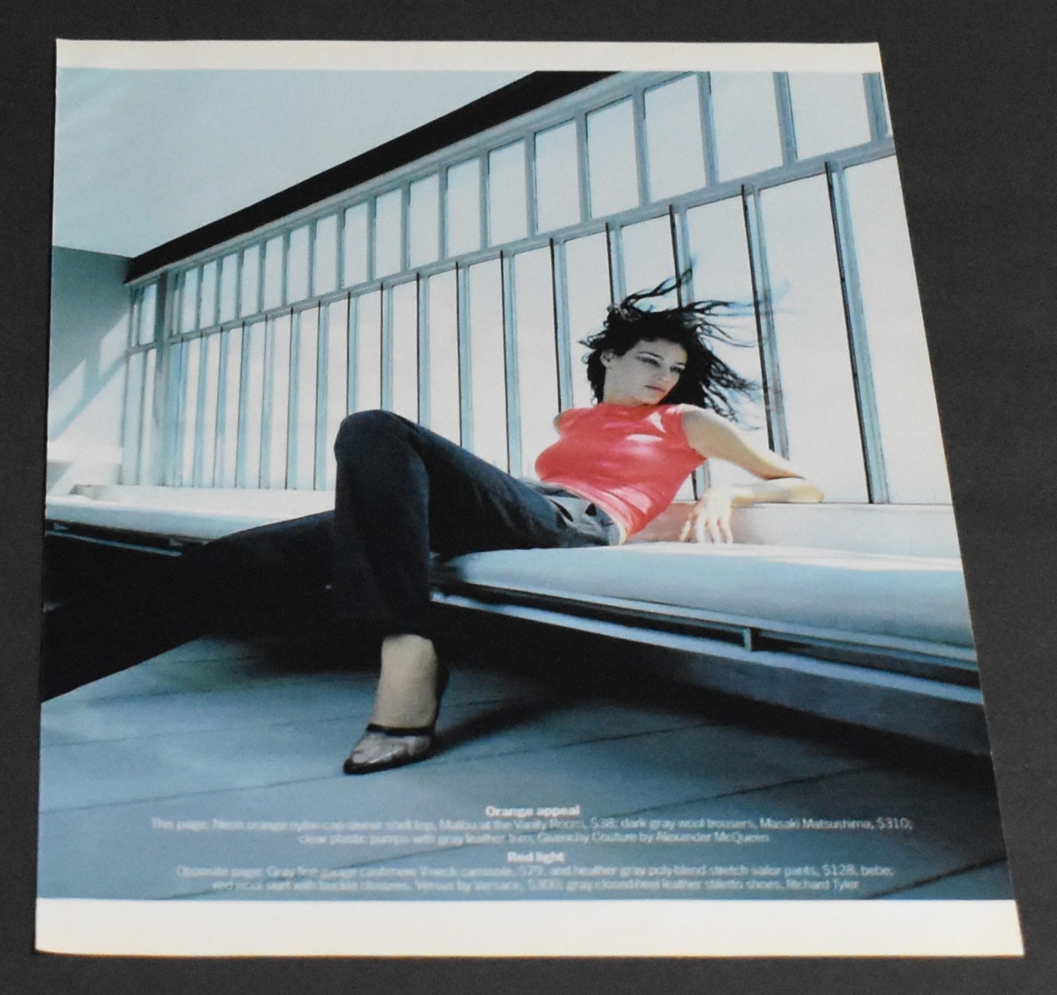 1998 Print Ad Sexy Fashion Leg Lady Heels Brunette Givenchy Orange Appeal Smooth