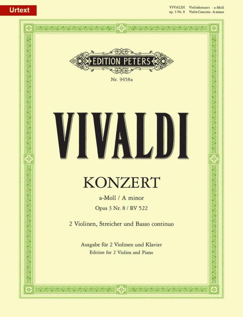 Konzert a-Moll op. 3/8 RV 522 Piano reduction with solo parts 2 violins, strings