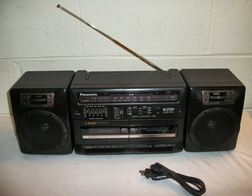Panasonic RX-CT810 Vintage Boom Box w AM/FM Stereo Radio Dual Cassette Decks