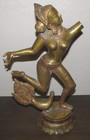 Dancing Indian Lady / Cast Brass Statue / Figurine 15" Goddess Hindu Peacock — photo 3