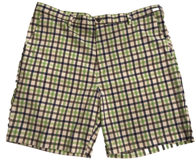 Chaps Golf 78 Men s Plaid Shorts Blue Green Sz 40 X 9 Performance Stretch Flat